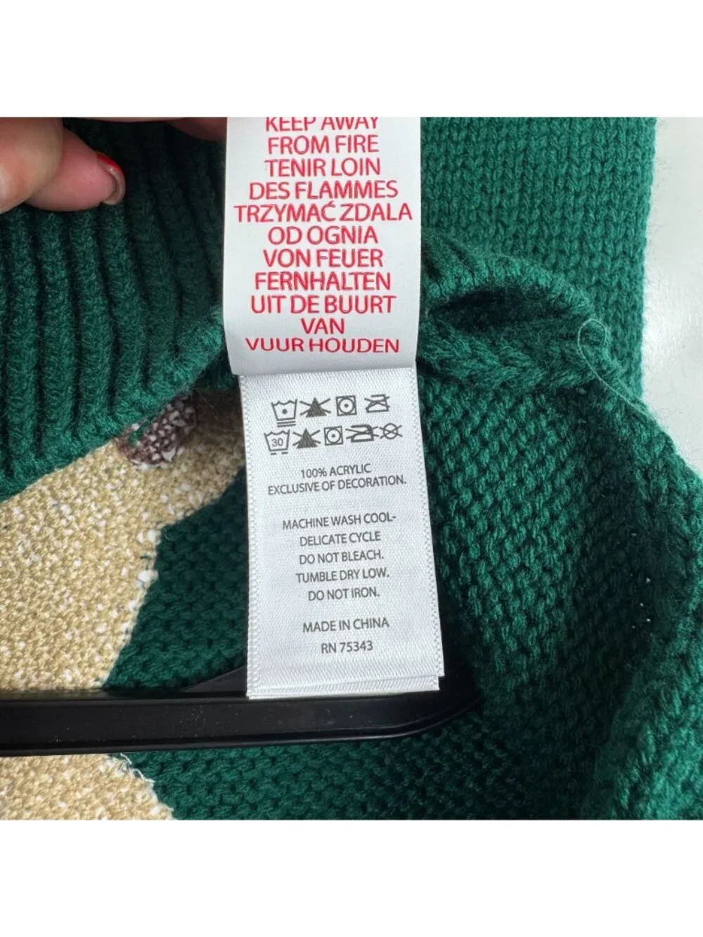 Tommy Bahama Pet Christmas Teddy Bear Dog Sweater Green Knit Medium Whimsicle
